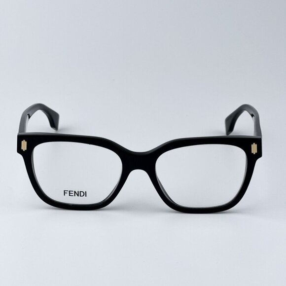 Fendi FE50055I BOLD 001 BRAND NEW Eyeglasses Shiny Black Unisex Geometric